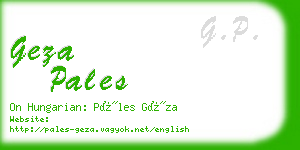 geza pales business card